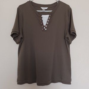 CJ Banks Womens Casual Top, Army Green, Size - X, Excellent condition